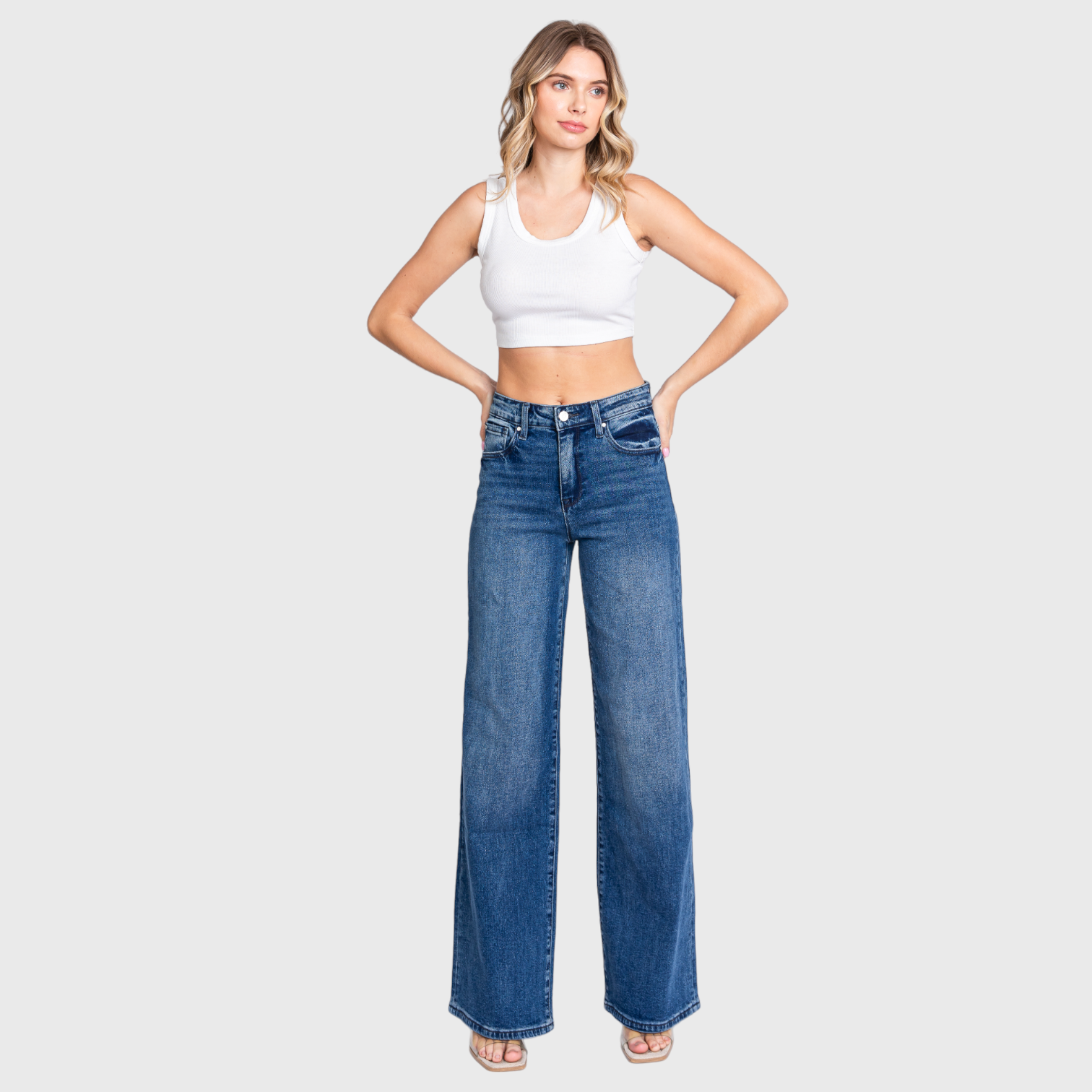 PETRA HIGH RISE COMFORT STRETCH WIDE LEG JEANS